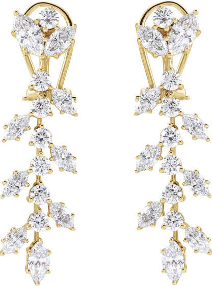4 1/4 Ctw Marquise Lab-Grown Diamond Earrings - Yellow Gold - Lab Grown Diamond