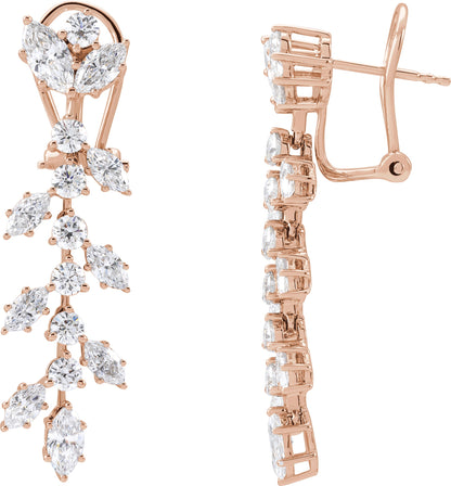 4 1/4 Ctw Marquise Lab-Grown Diamond Earrings - Rose Gold - Lab Grown Diamond