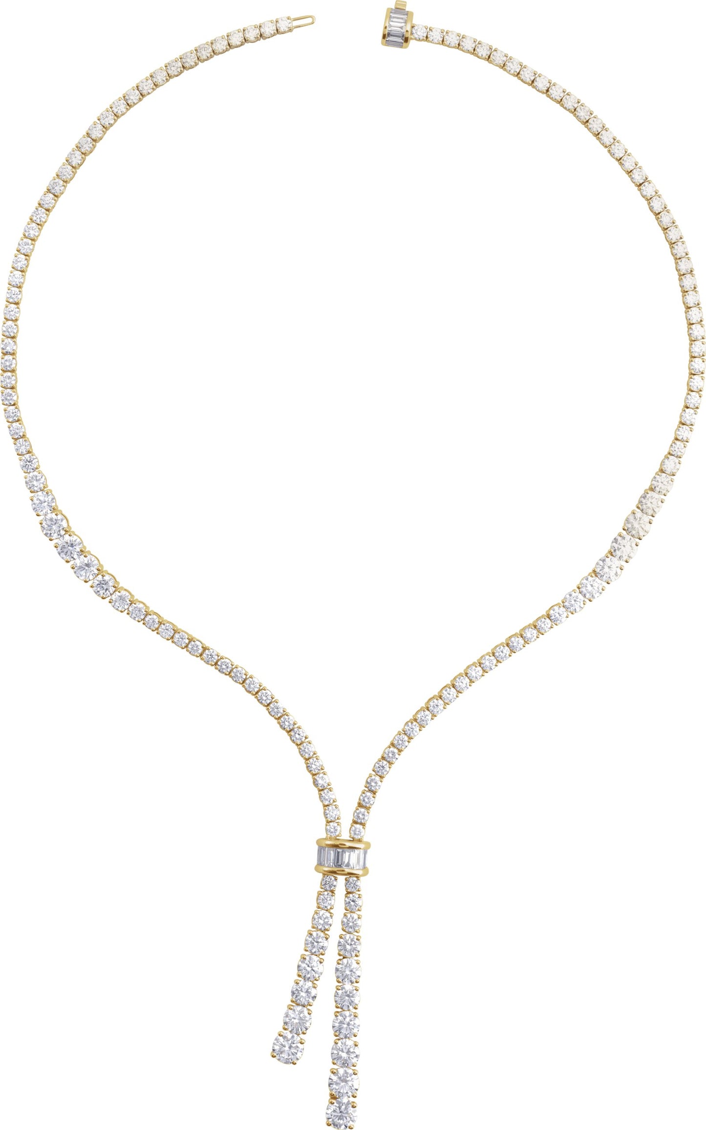 26 1/5 Ctw Lab-Grown Diamond Line Necklace - Yellow Gold - Lab Grown Diamond
