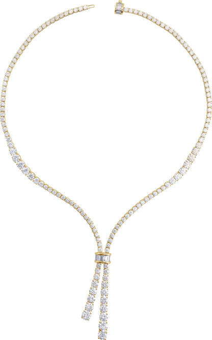 26 1/5 Ctw Lab-Grown Diamond Line Necklace - Yellow Gold - Lab Grown Diamond