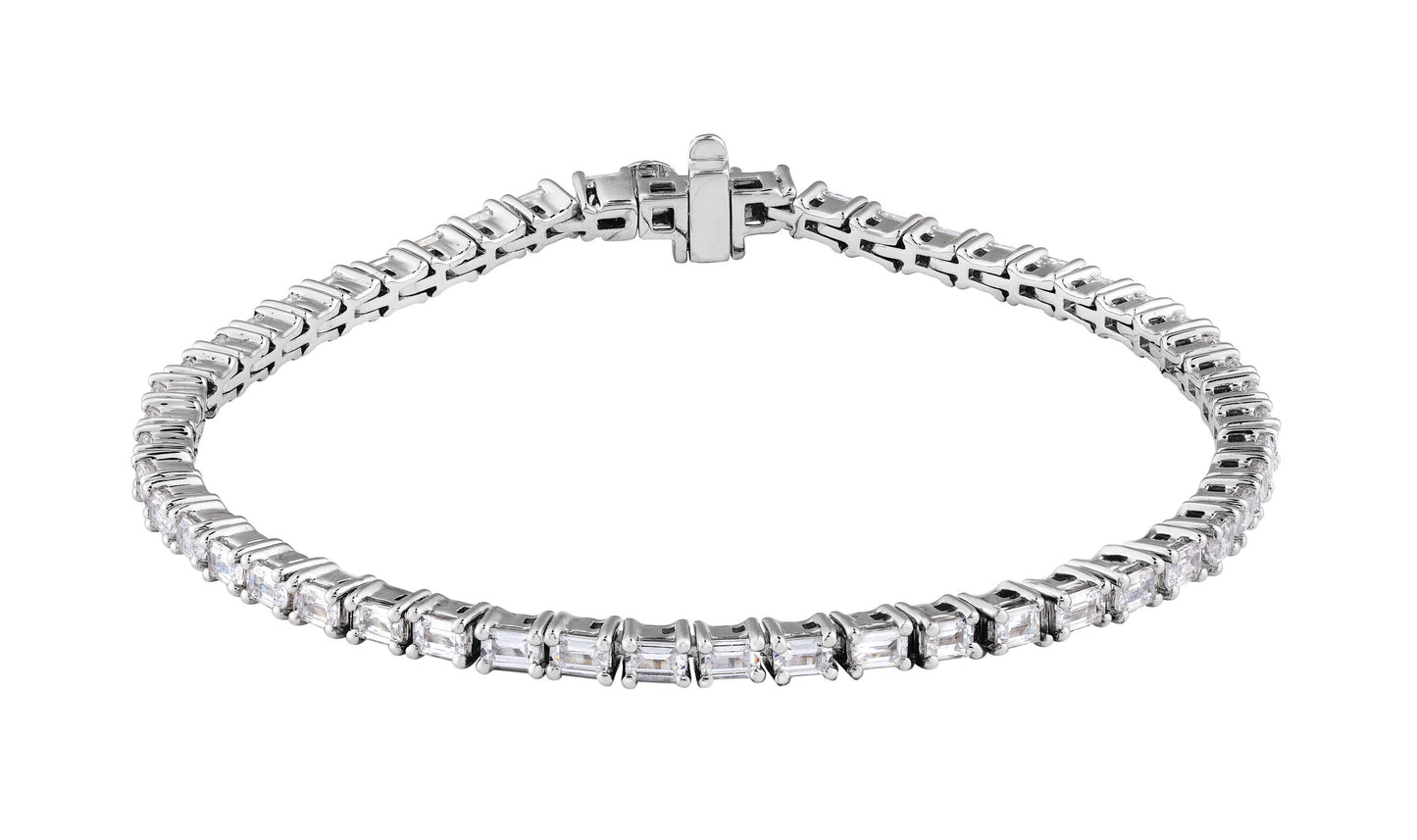 5 Ctw Emerald Lab-Grown Diamond Line Bracelet - Rose Gold - Lab Grown Diamond