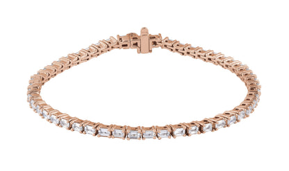 5 Ctw Emerald Lab-Grown Diamond Line Bracelet - Rose Gold - Lab Grown Diamond