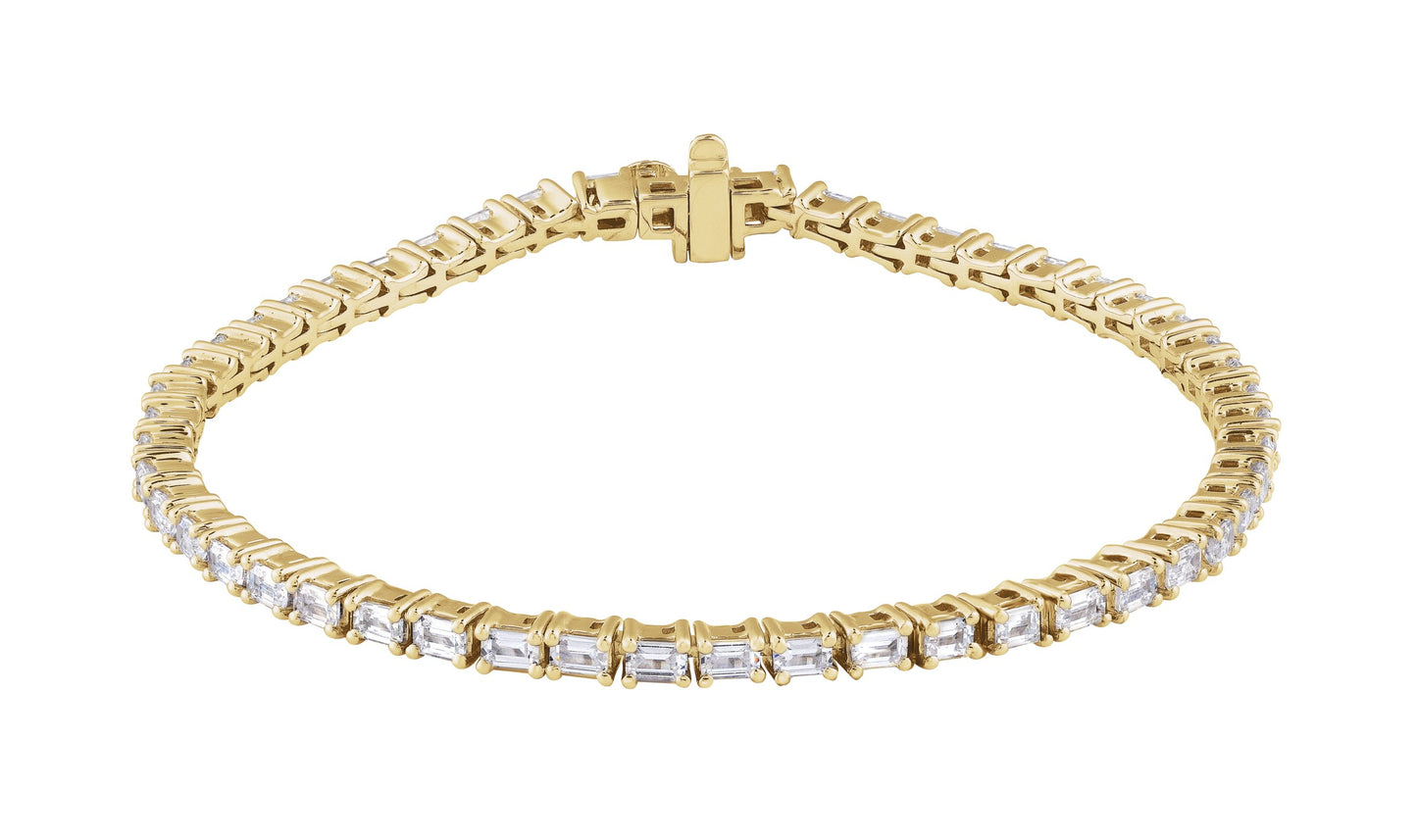 5 Ctw Emerald Lab-Grown Diamond Line Bracelet - Lab Grown Diamond
