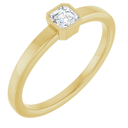 1/4 Ct Lab-Grown Diamond Bezel-Set Ring - Yellow Gold