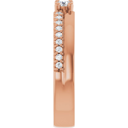 3 mm Round 2-Stone Accented Family Ring Mounting - Rose Gold