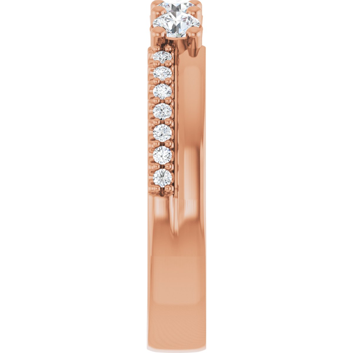 3 mm Round 4-Stone Accented Family Ring Mounting - Rose Gold