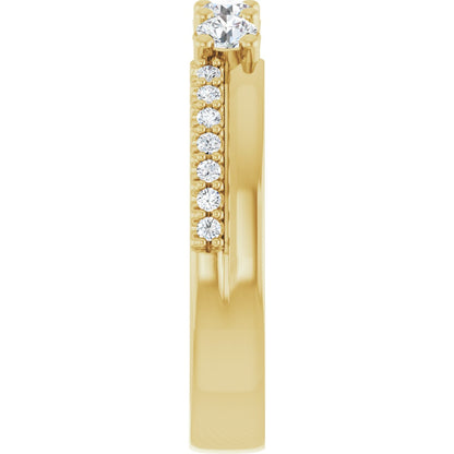 3 mm Round 4-Stone Accented Family Ring Mounting - Yellow Gold