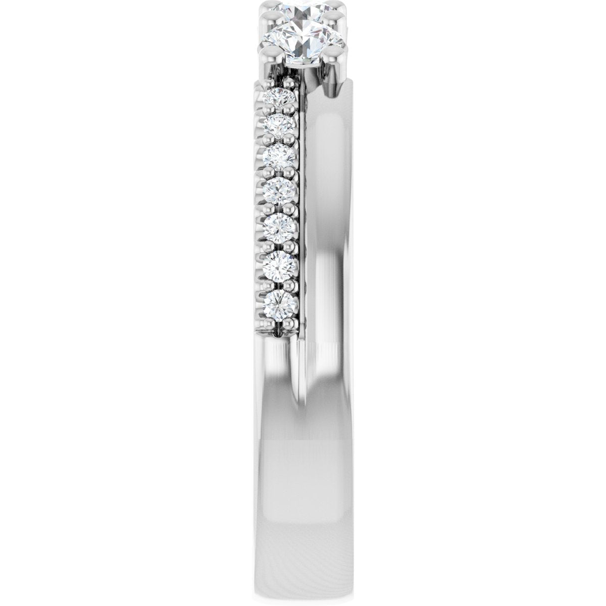 3 mm Round 4-Stone Accented Family Ring Mounting - White Gold
