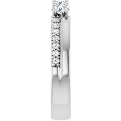 3 mm Round 4-Stone Accented Family Ring Mounting - White Gold