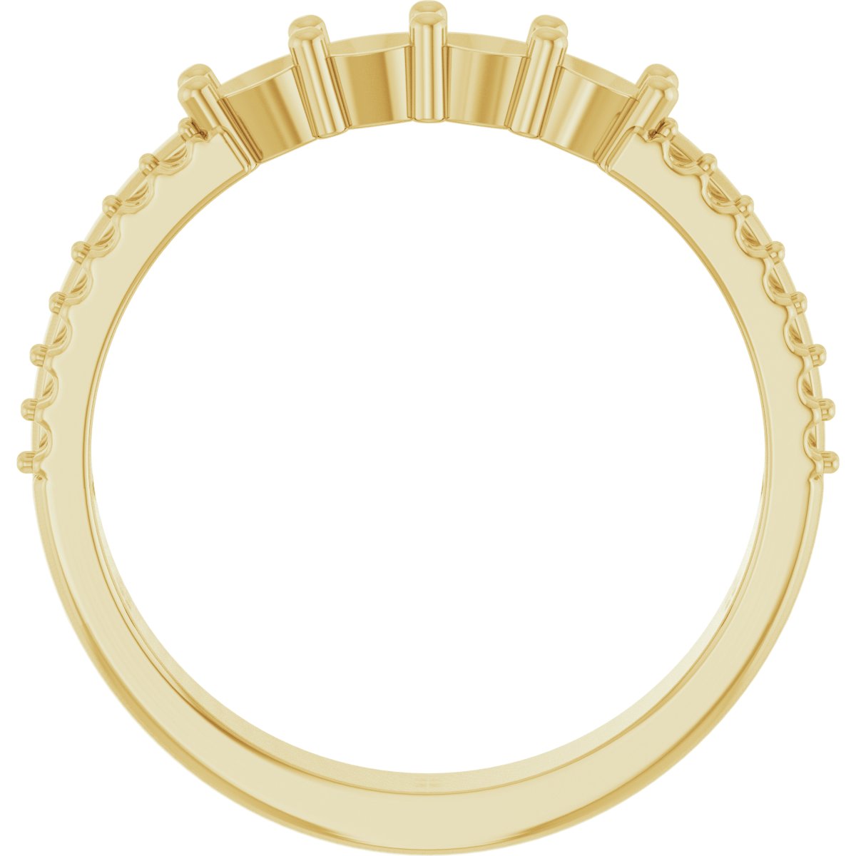 3 mm Round 4-Stone Accented Family Ring Mounting - Yellow Gold