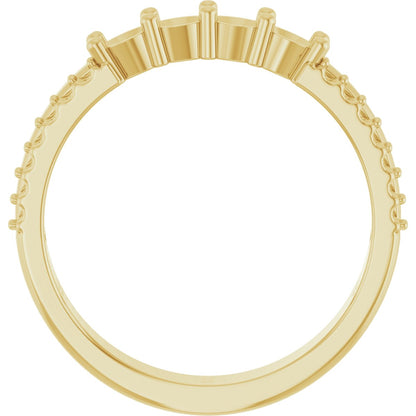 3 mm Round 4-Stone Accented Family Ring Mounting - Yellow Gold