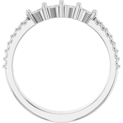 3 mm Round 4-Stone Accented Family Ring Mounting - White Gold