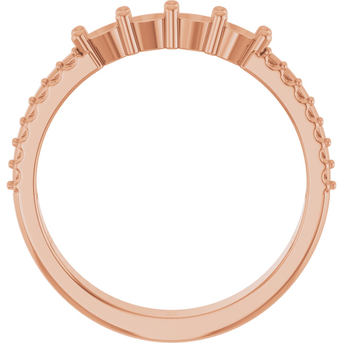 3 mm Round 4-Stone Accented Family Ring Mounting - Rose Gold