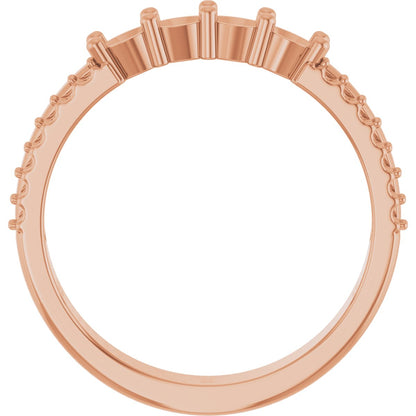 3 mm Round 4-Stone Accented Family Ring Mounting - Rose Gold