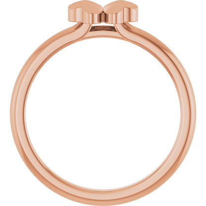 Four-Leaf Clover Stackable Ring - Rose Gold