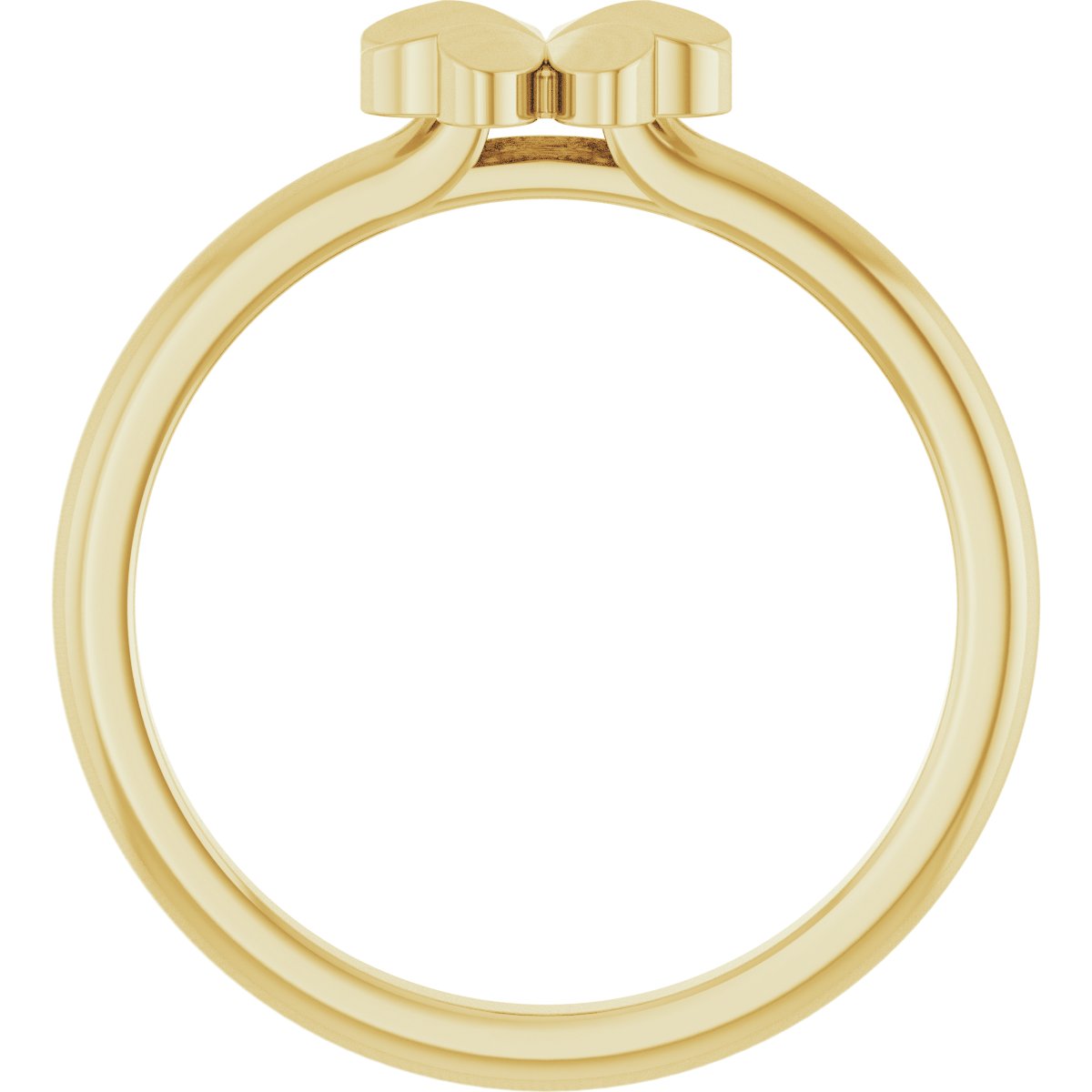 Four-Leaf Clover Stackable Ring - Yellow Gold