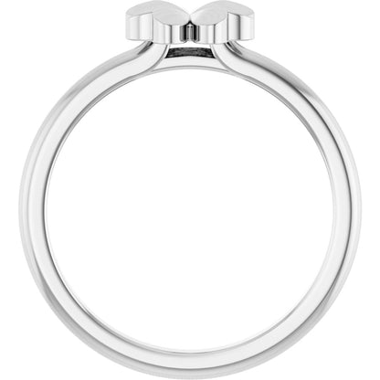 Four-Leaf Clover Stackable Ring - White Gold