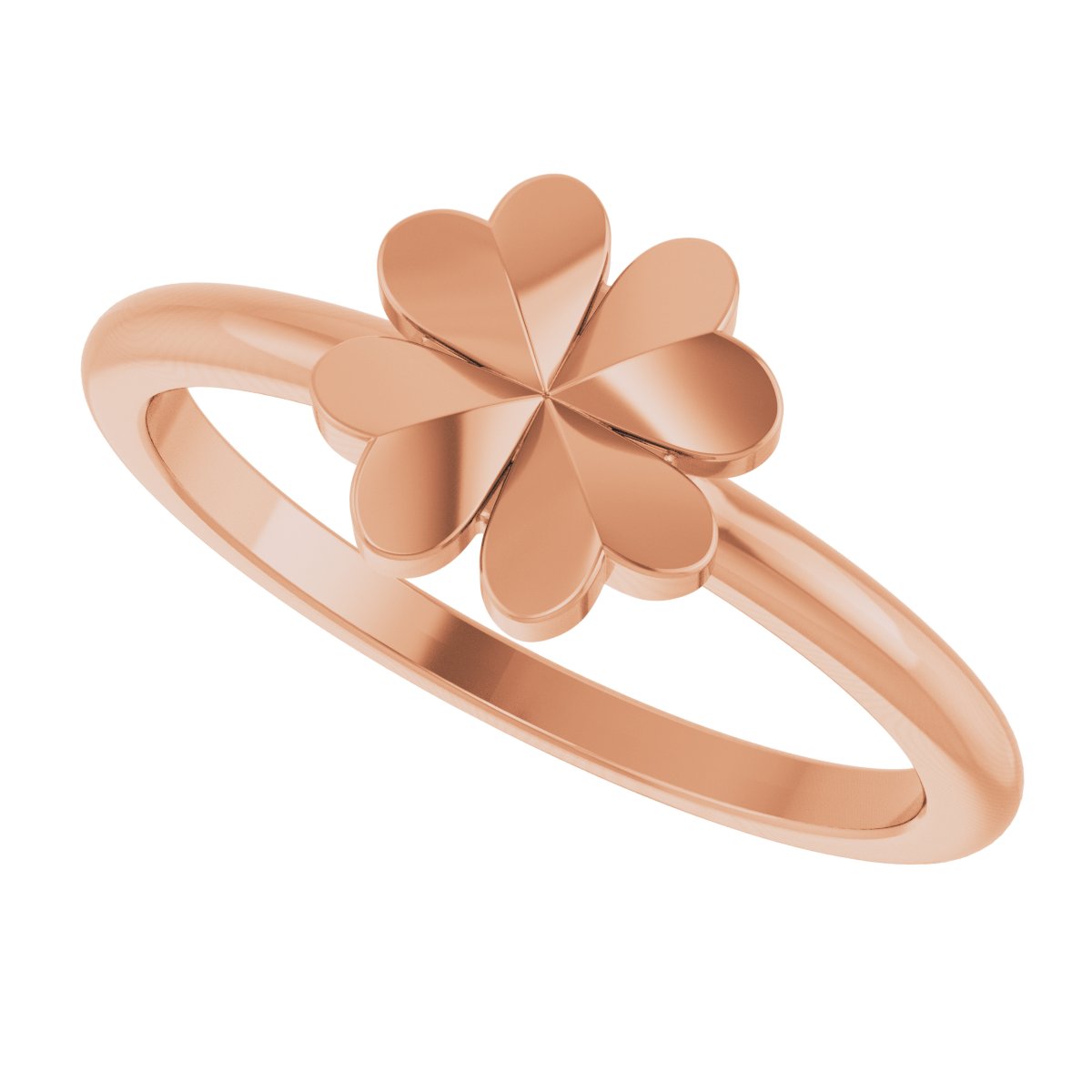 Four-Leaf Clover Stackable Ring - Rose Gold