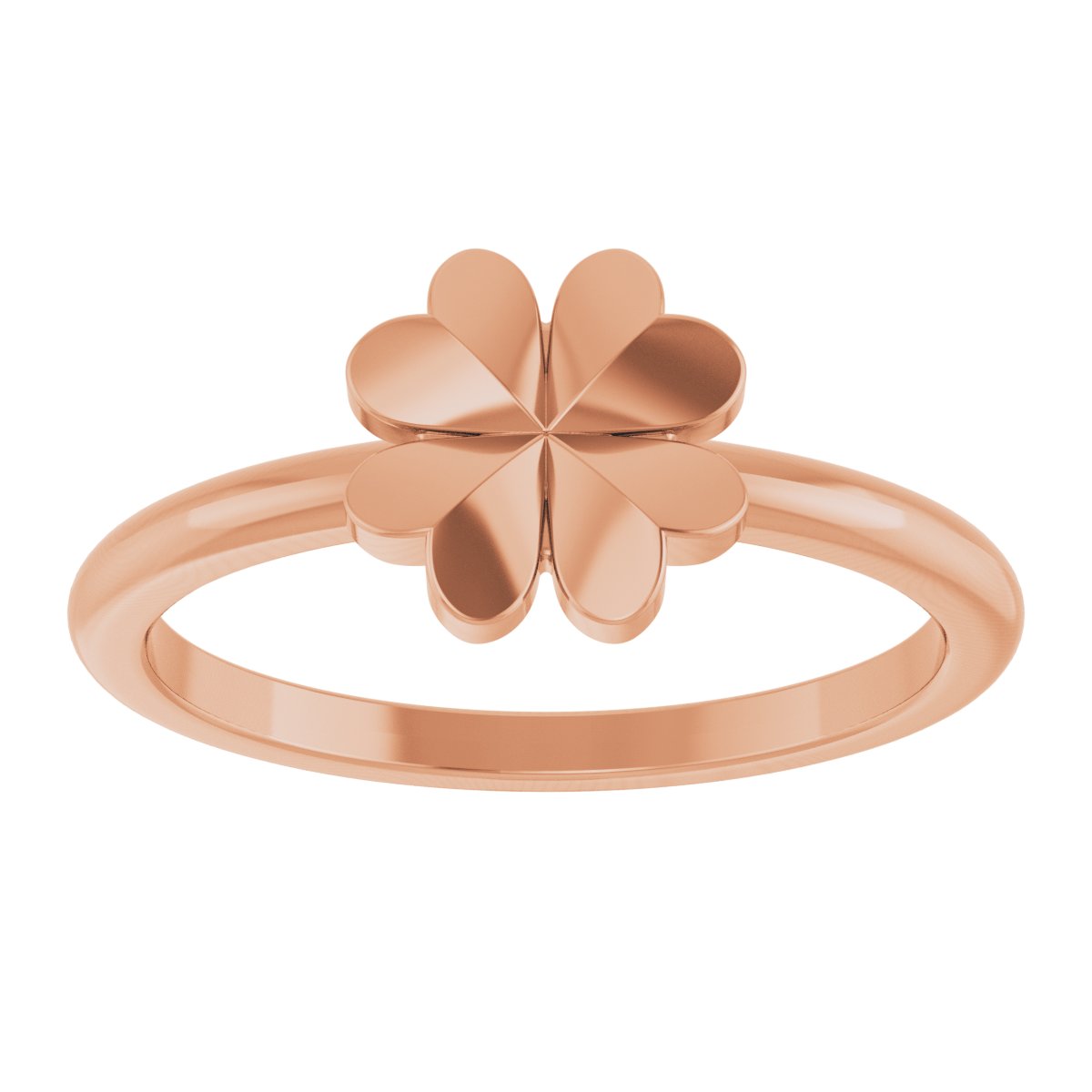 Four-Leaf Clover Stackable Ring - Rose Gold