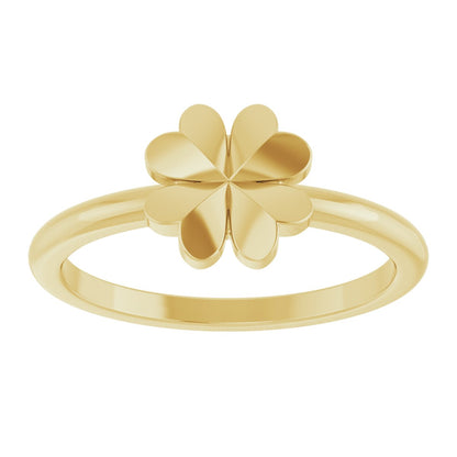Four-Leaf Clover Stackable Ring - Yellow Gold