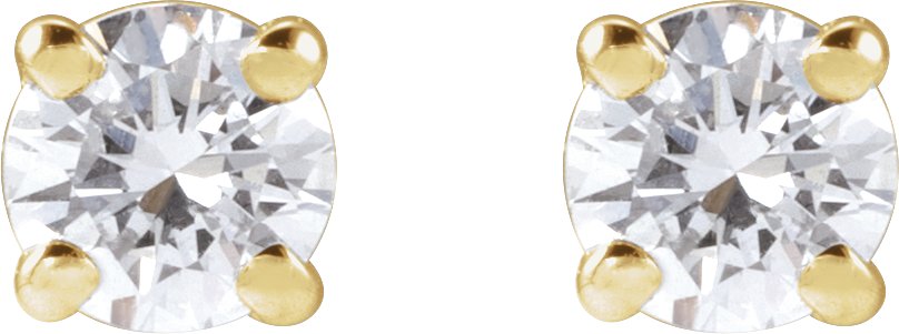 1/4 Ctw Lab-Grown Diamond Stud Earring - Yellow Gold - Lab Grown Diamond