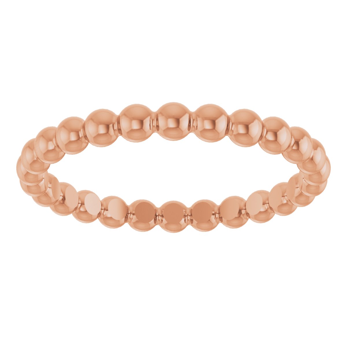 Beaded Stackable Ring - Rose Gold