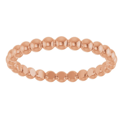 Beaded Stackable Ring - Rose Gold