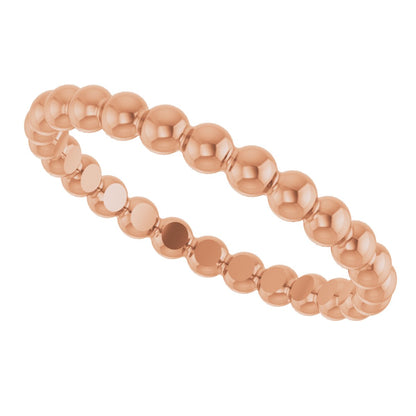 Beaded Stackable Ring - Rose Gold