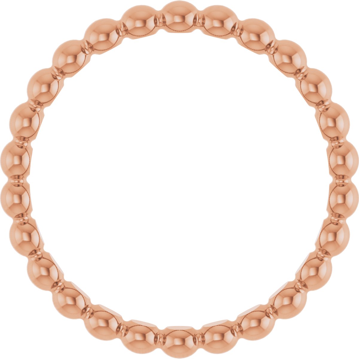 Beaded Stackable Ring - Rose Gold