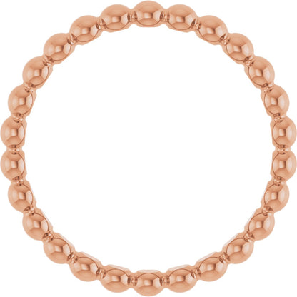 Beaded Stackable Ring - Rose Gold
