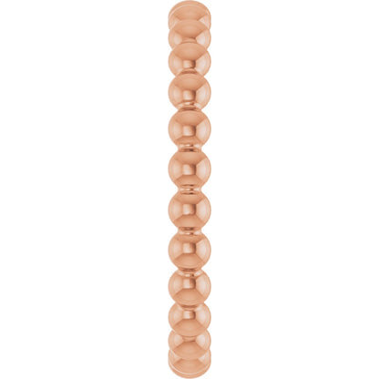 Beaded Stackable Ring - Rose Gold