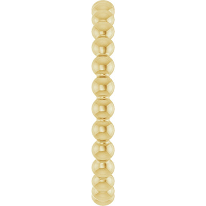 Beaded Stackable Ring - Yellow Gold