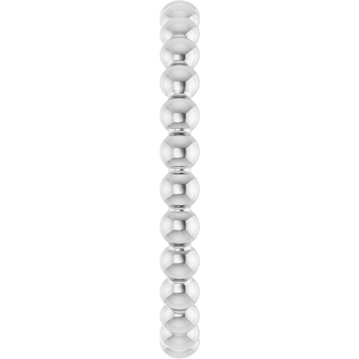 Beaded Stackable Ring - White Gold