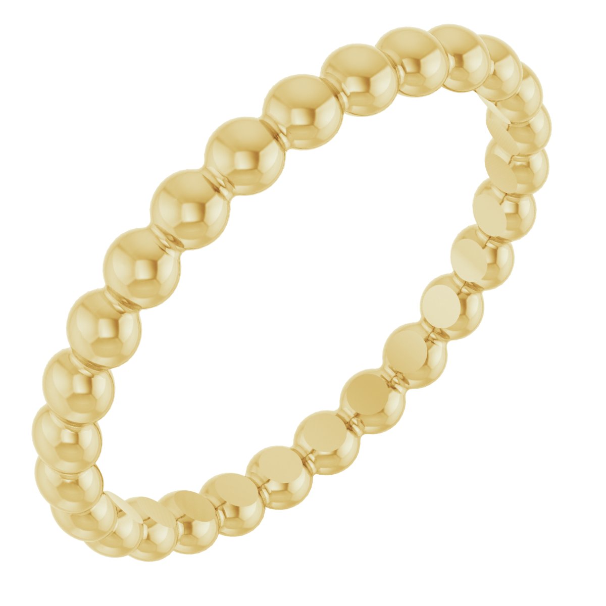 Beaded Stackable Ring - Yellow Gold