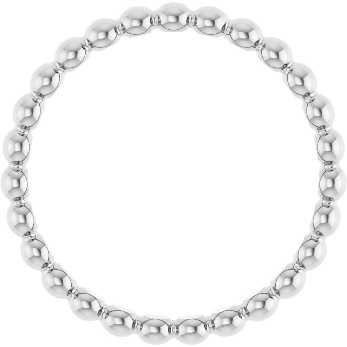 Beaded Stackable Ring - White Gold