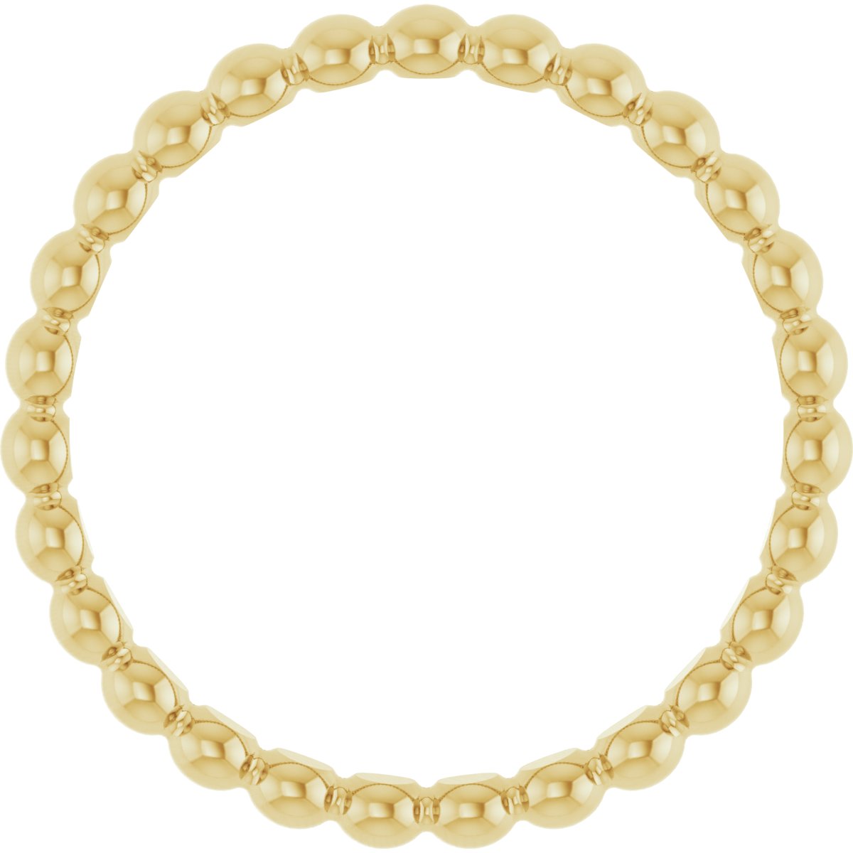 Beaded Stackable Ring - Yellow Gold