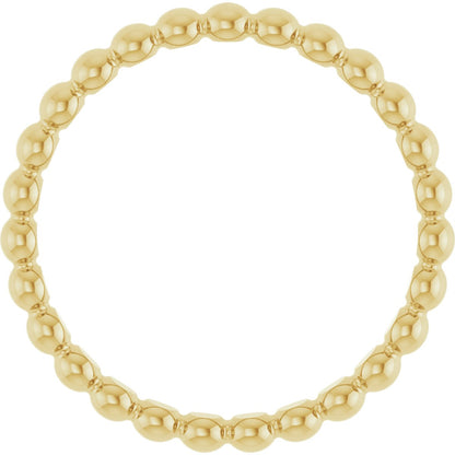 Beaded Stackable Ring - Yellow Gold