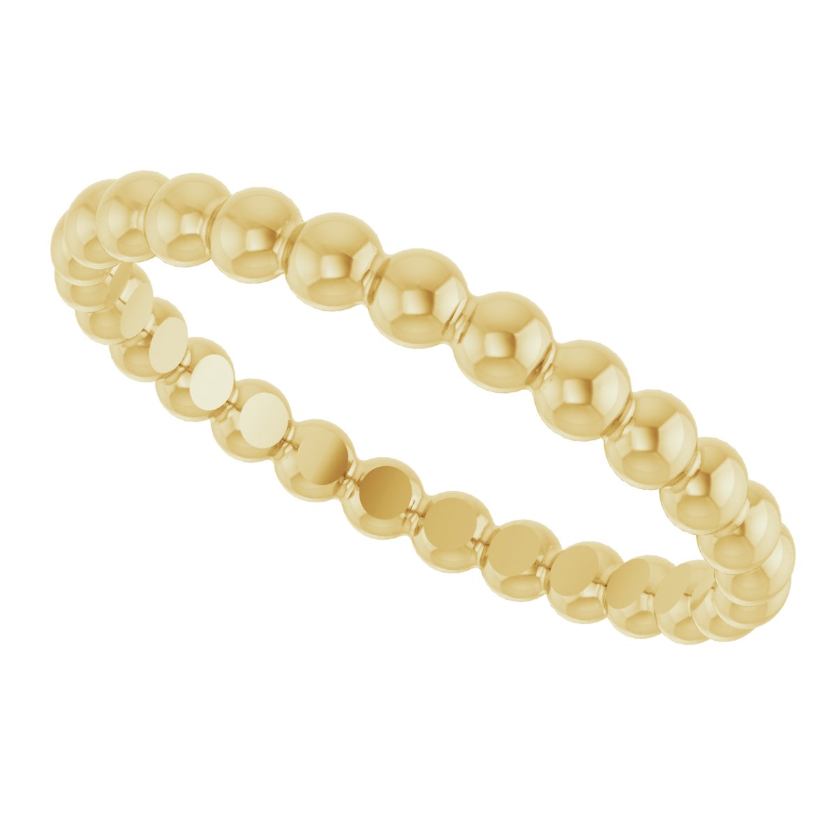 Beaded Stackable Ring - Yellow Gold