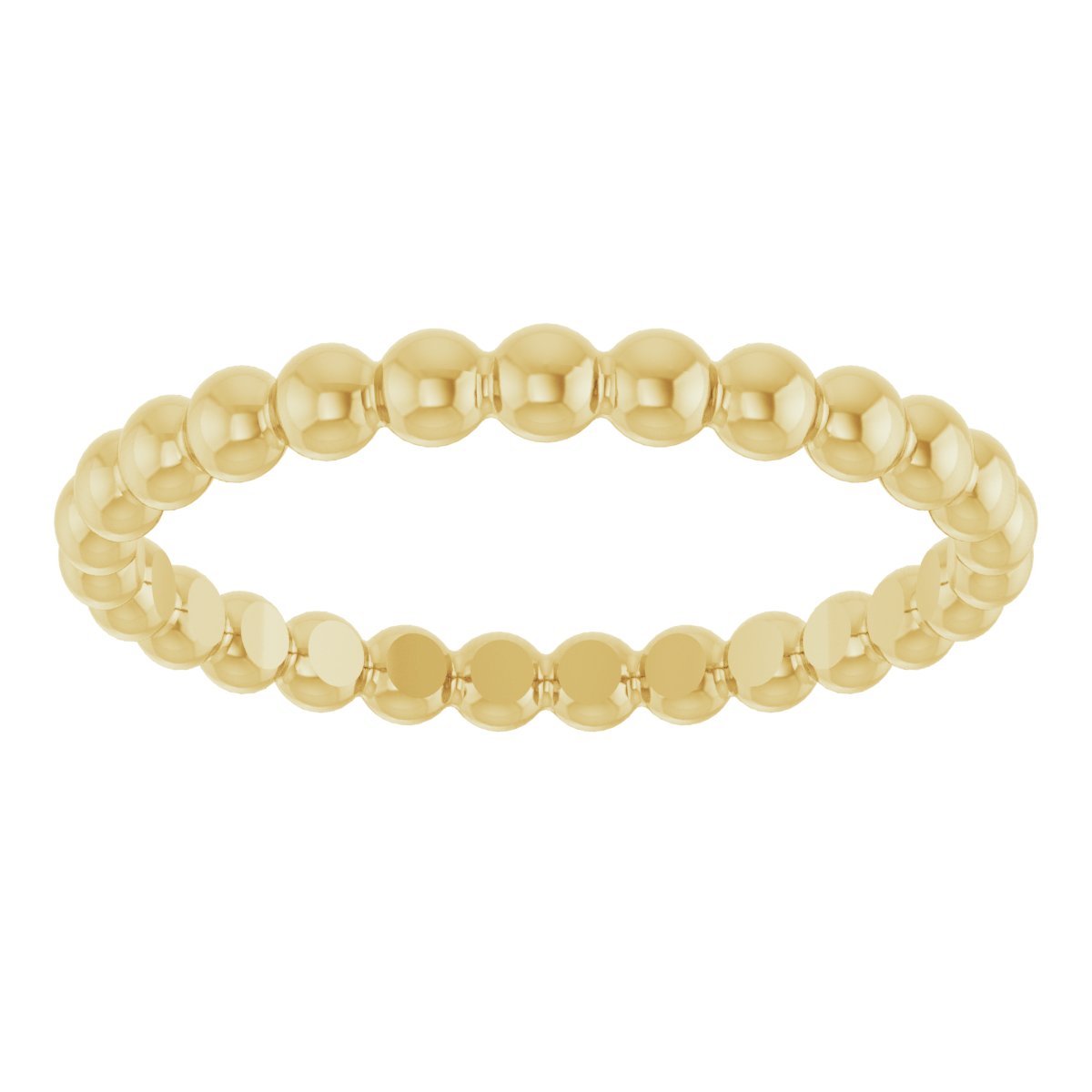 Beaded Stackable Ring - Yellow Gold