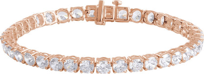 12 Ctw Lab-Grown Diamond Line Bracelet - Rose Gold - Lab Grown Diamond