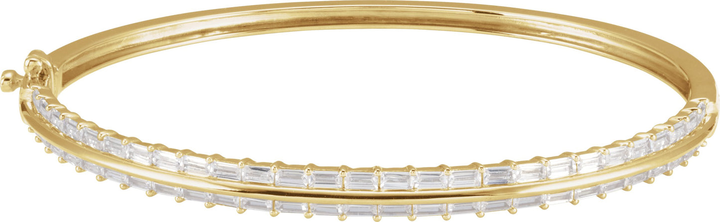 2 1/6 Ctw Straight Baguette Lab-Grown Diamond Bangle Bracelet - Lab Grown Diamond