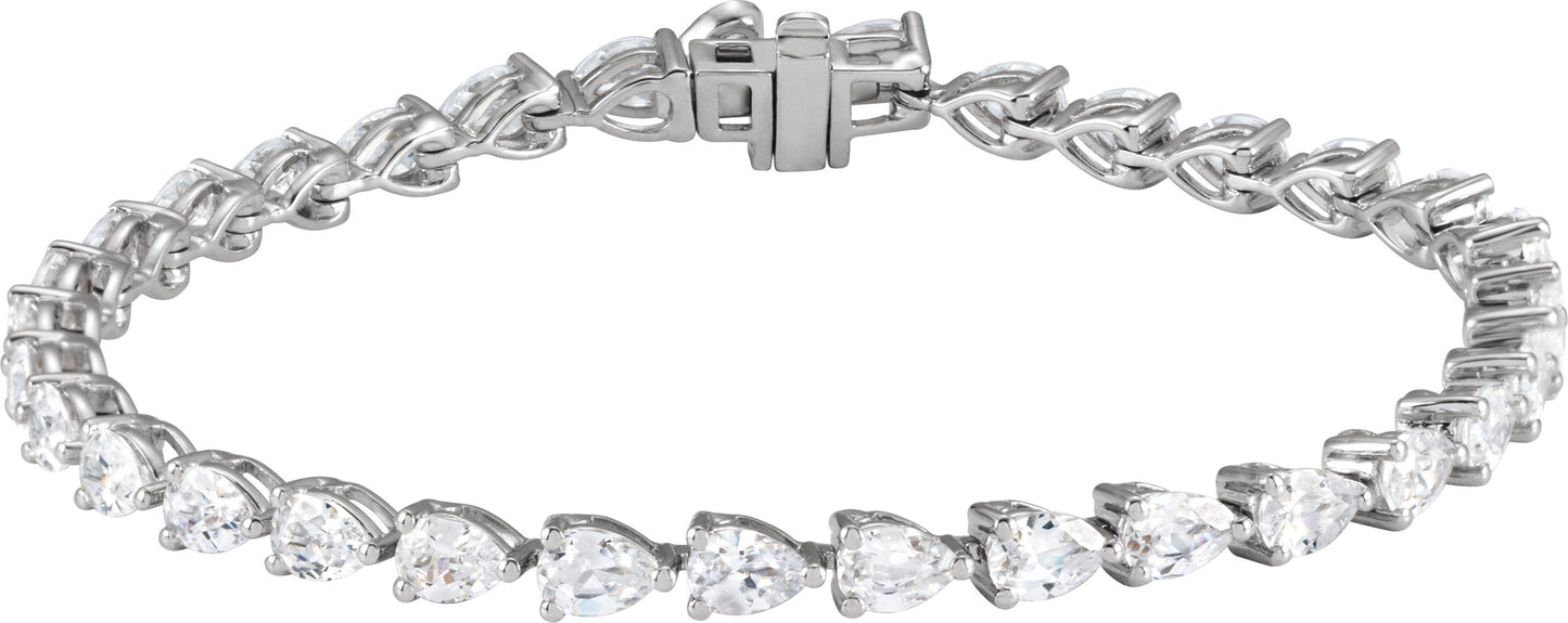 6 1/2 Ctw Pear Lab-Grown Diamond Line Bracelet