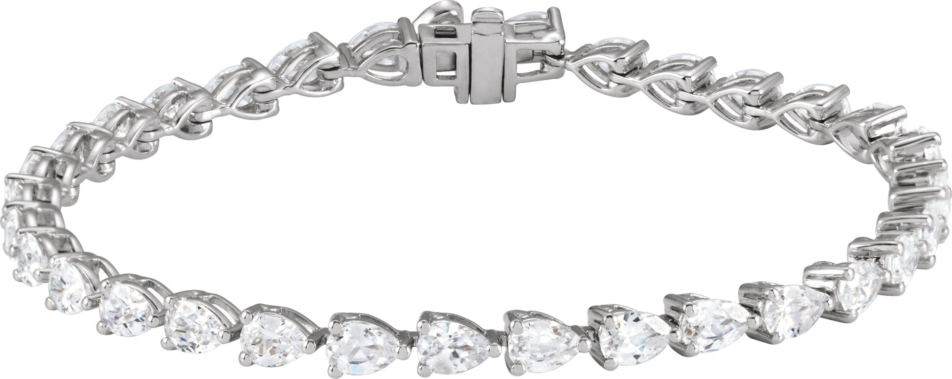 6 1/2 Ctw Pear Lab-Grown Diamond Line Bracelet