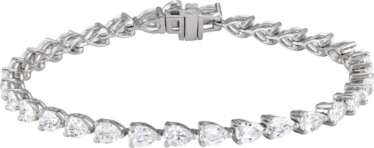6 1/2 Ctw Pear Lab-Grown Diamond Line Bracelet