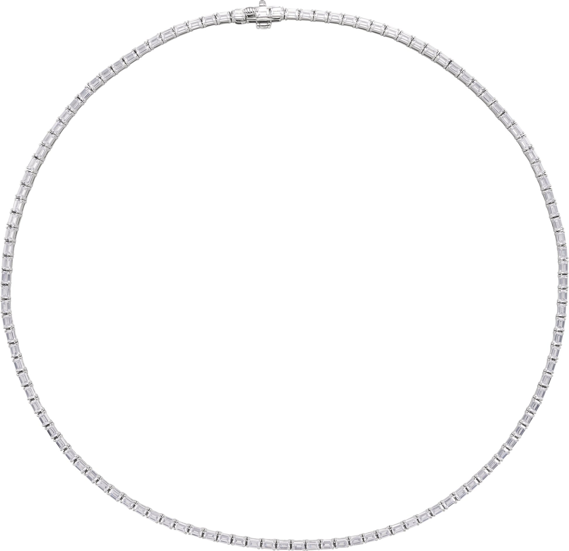 11 3/4 Ctw Emerald Lab-Grown Diamond Line Necklace - Lab Grown Diamond