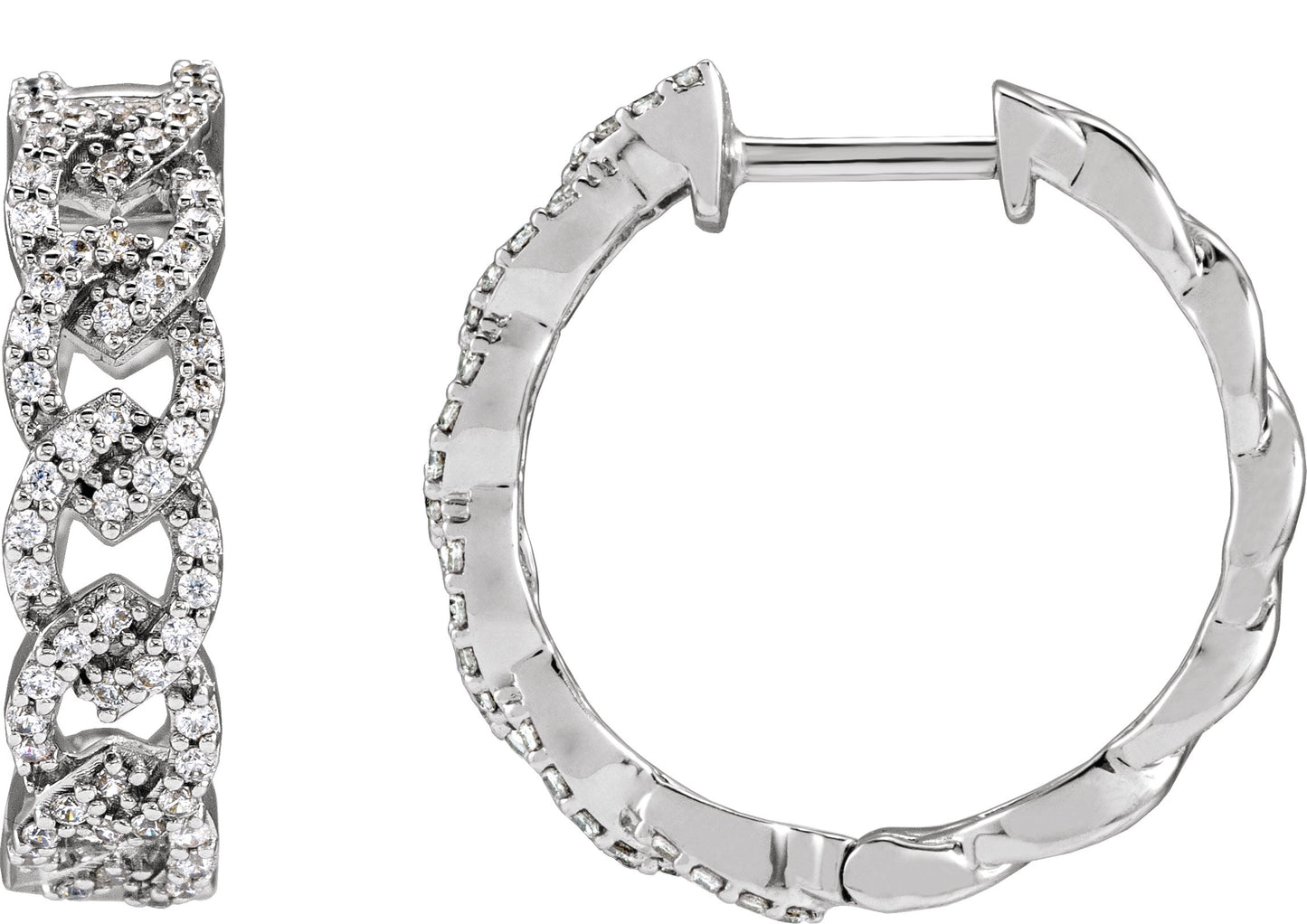 1/2 Ctw Lab-Grown Diamond Hoop Earrings