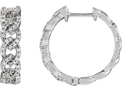1/2 Ctw Lab-Grown Diamond Hoop Earrings