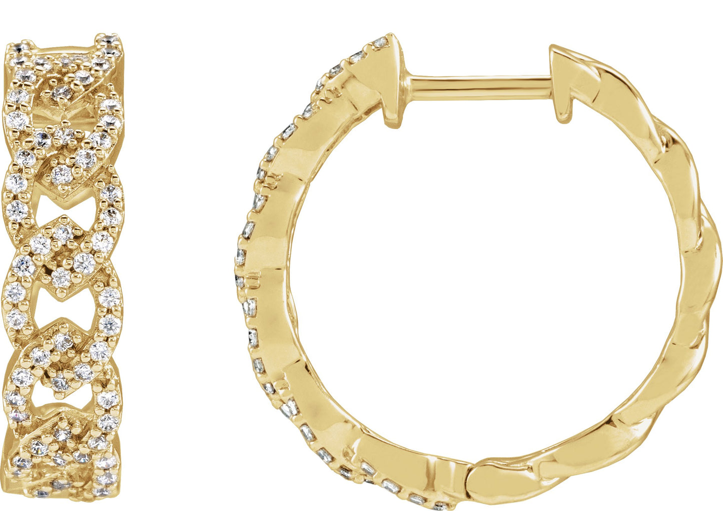 1/2 Ctw Lab-Grown Diamond Hoop Earrings