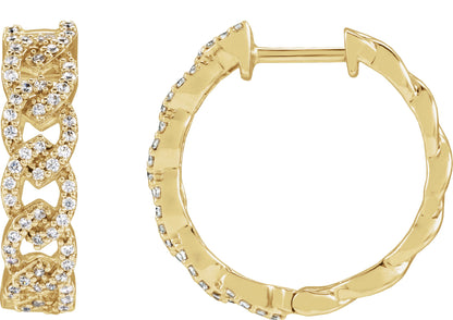 1/2 Ctw Lab-Grown Diamond Hoop Earrings