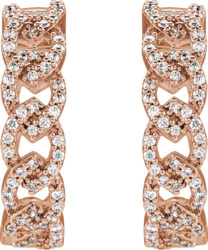 1/2 Ctw Lab-Grown Diamond Hoop Earrings - Yellow Gold - Lab Grown Diamond